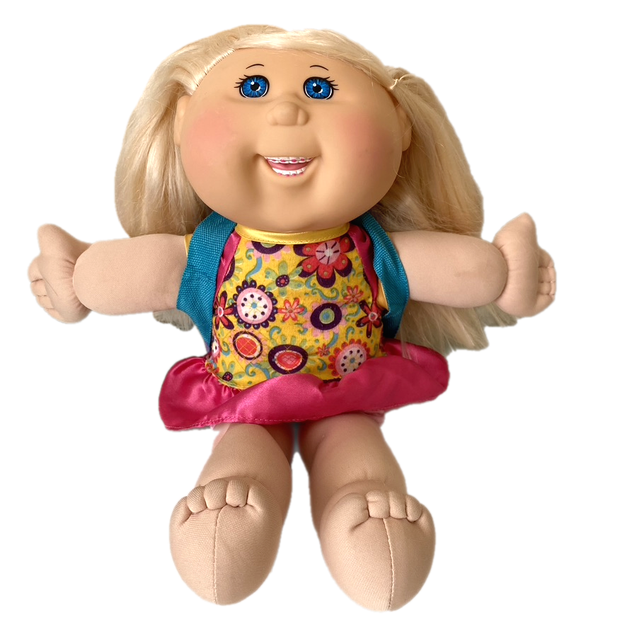 Cabbage Patch Kid Doll Twinkle Toes, Blonde/ Blue Braces , Backpack ...